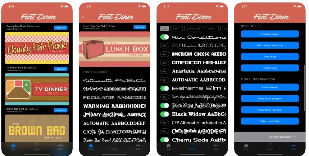 Font Diner App
