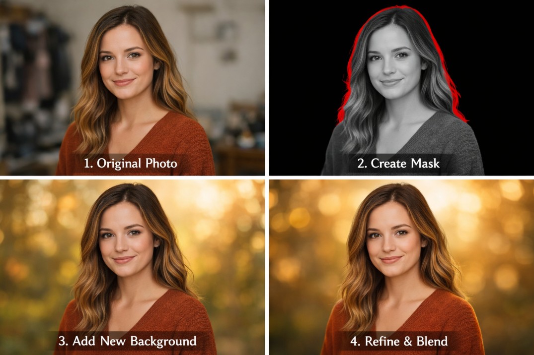 Natural Background Replacement for Portraits