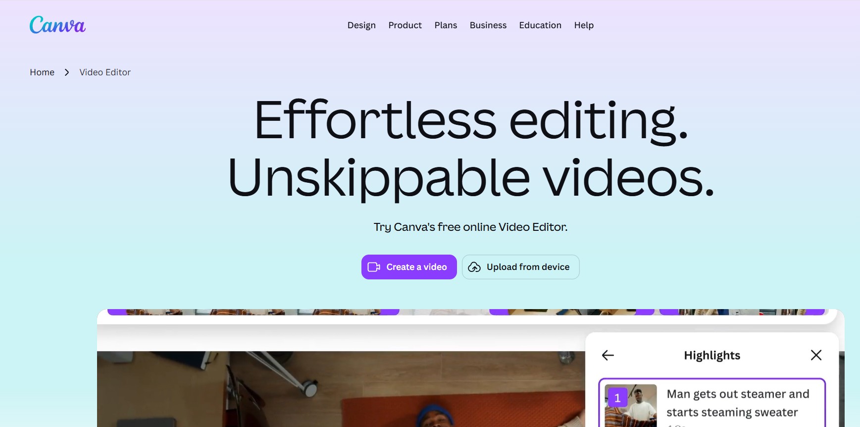 canva video editor