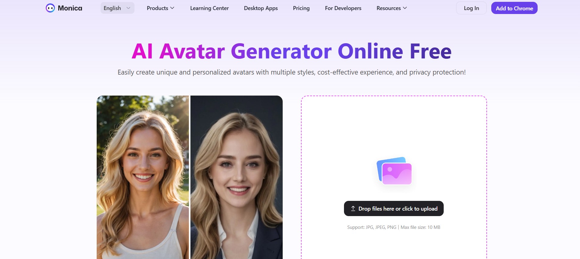 monica ai avatar generator